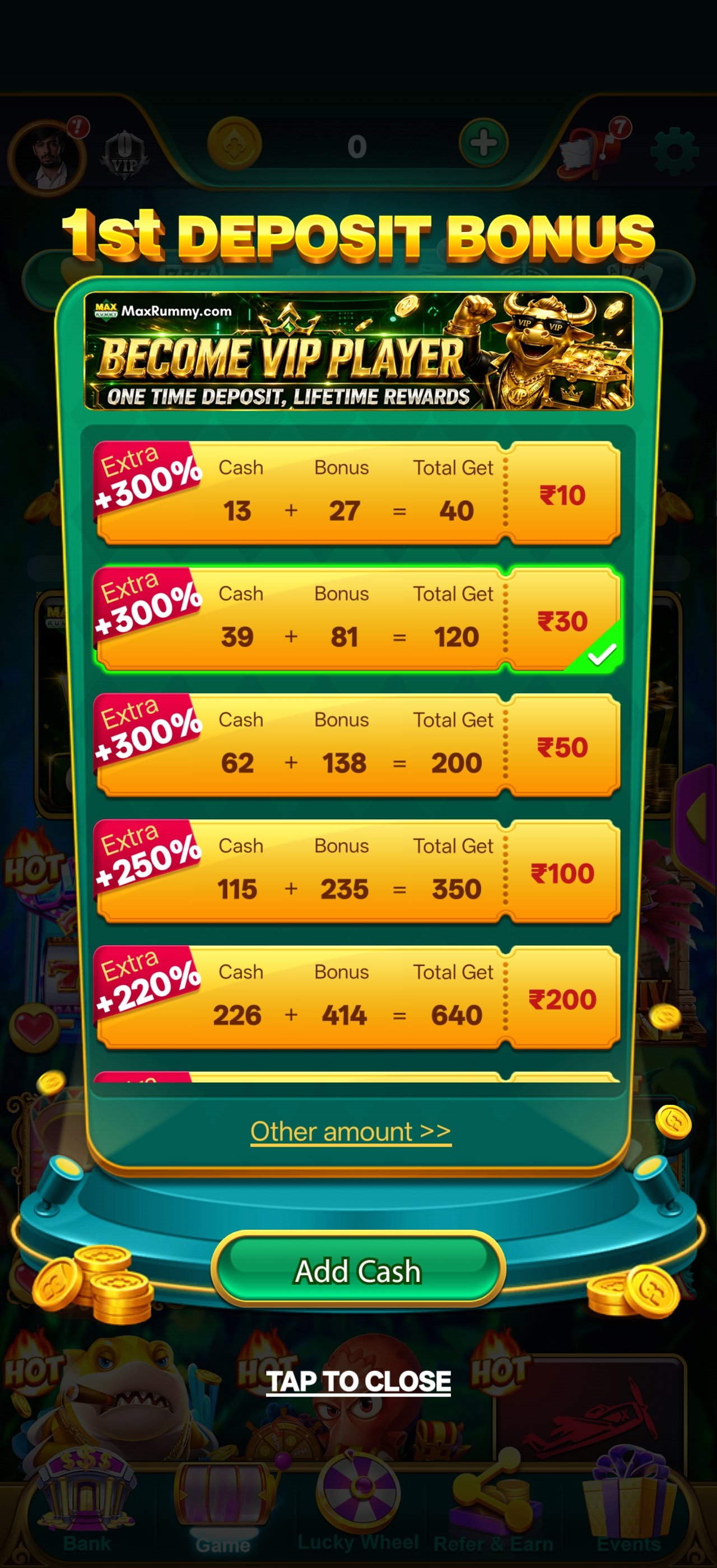 Yono Game rewards screenshot